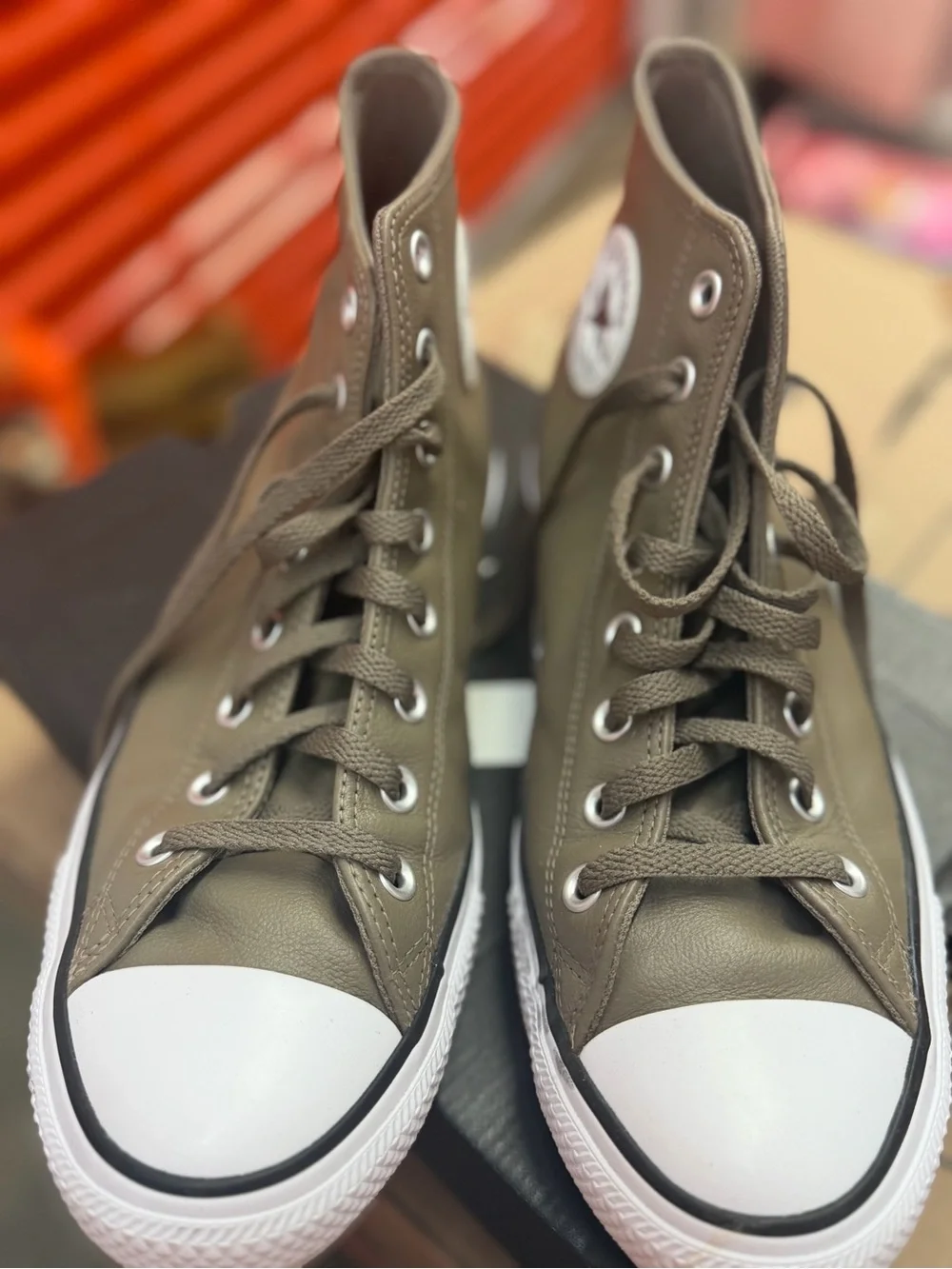 Converse High Top Sneakers in Olive